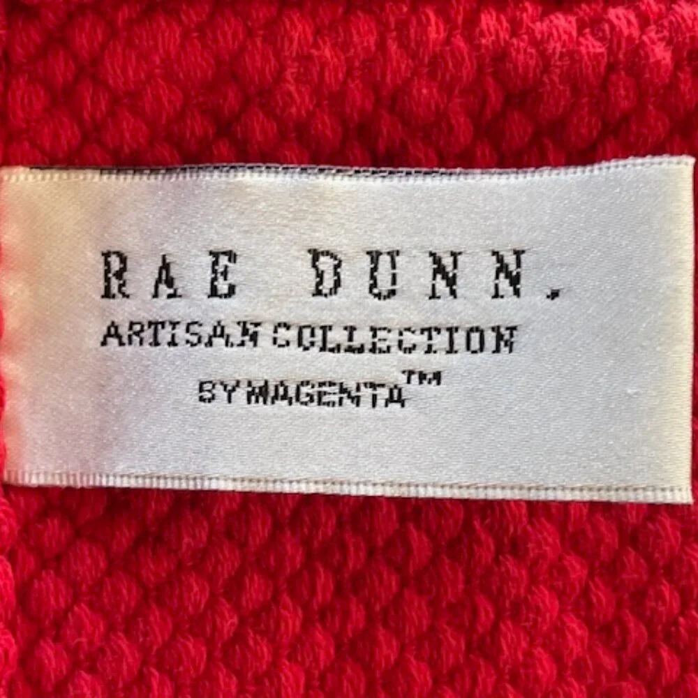 RAE DUNN Believe Red Cotton Hand Towel